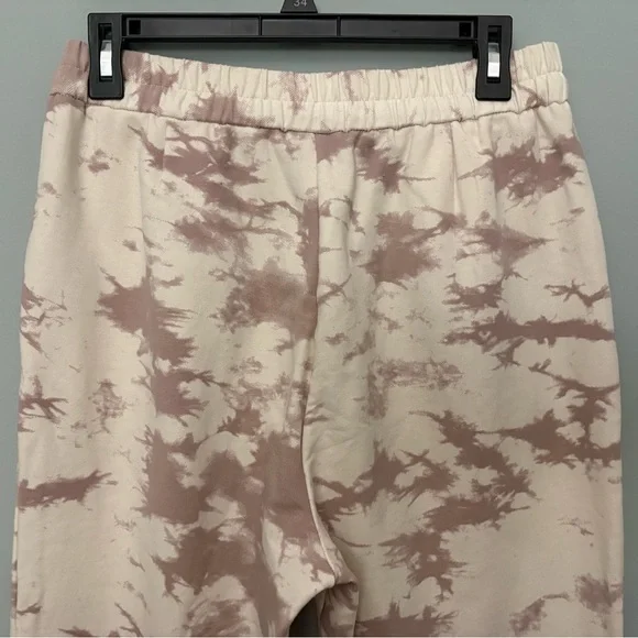 Varley Tie Dye Joggers High Rise Fleece Sweatpants Neutral Tan Size S